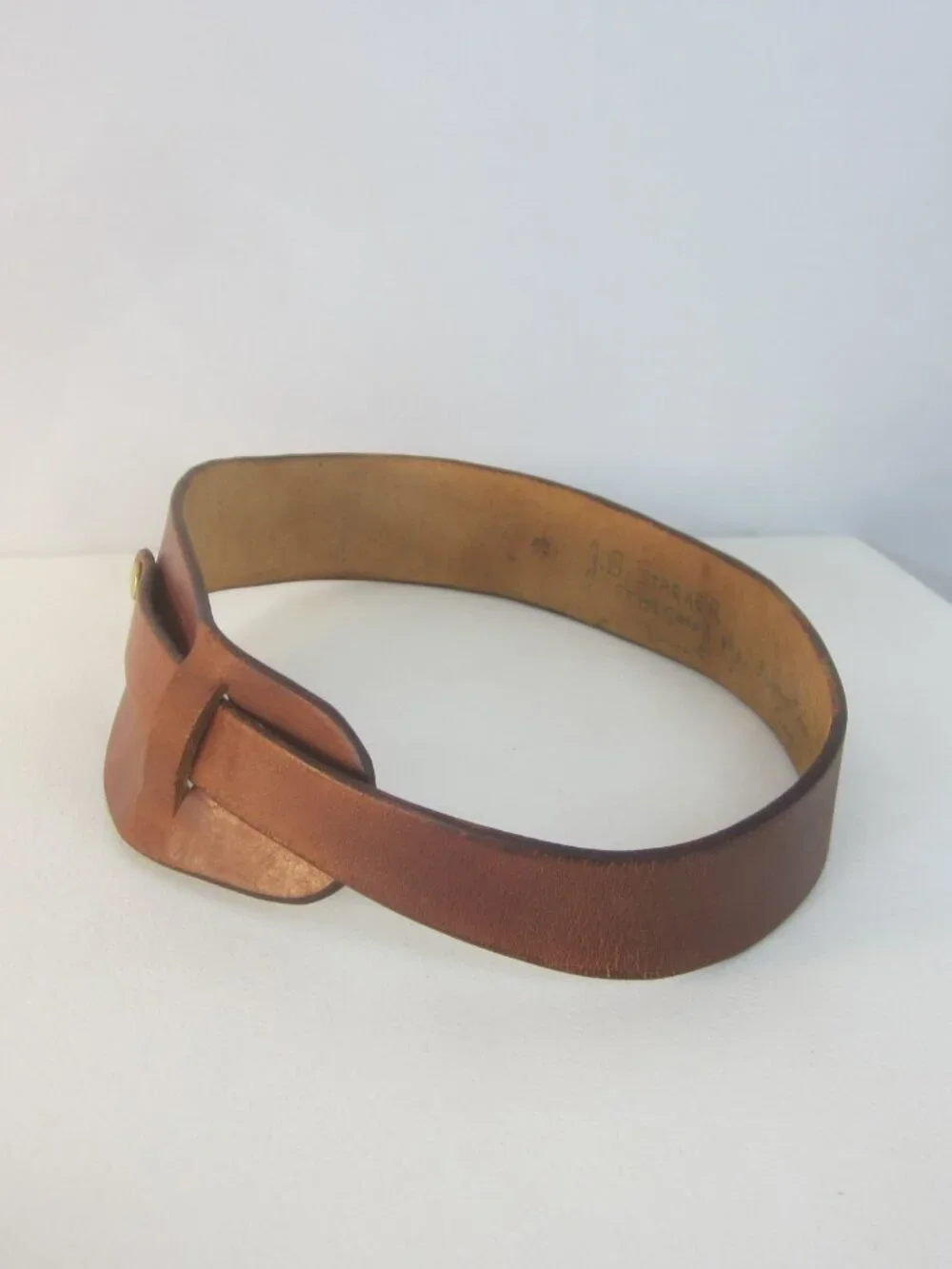 RARE 60s Vintage J.B. Starker Provincetown Handmade Brown Leather Belt XS 24-25